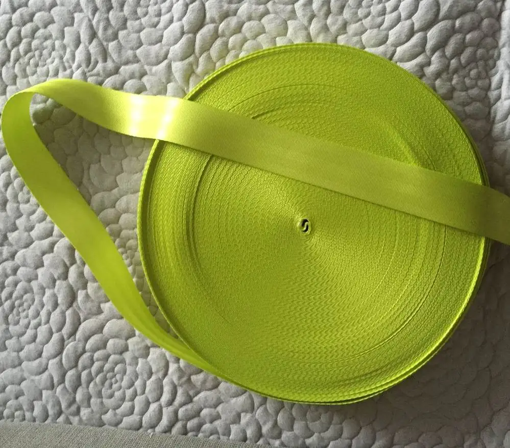 15 meters Roll Seat Belt Webbing Safety Strap Lime Color 48mm Wide 5 Bars
