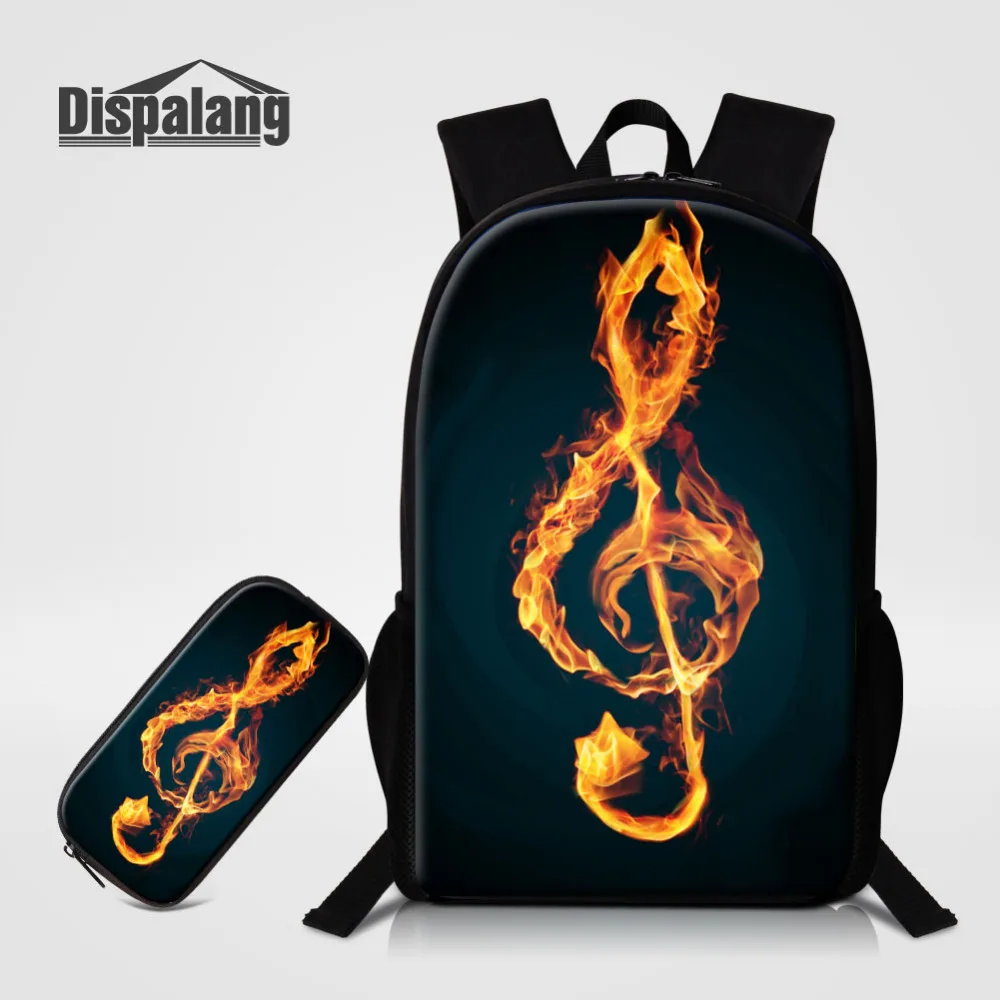 

Dispalang 2 PCS/Set Backpack and Pencil Bag Music Note Print School Bags with Pencil Bag For Teens Art Children Bookbags Bagpack