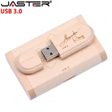 JASTER USB 3,0 лазерная гравировка деревянный+ коробка Флешка 4 ГБ 16 ГБ 32 ГБ 64 Гб 128 ГБ USB флеш-накопитель фотография подарок(10 шт. бесплатный логотип
