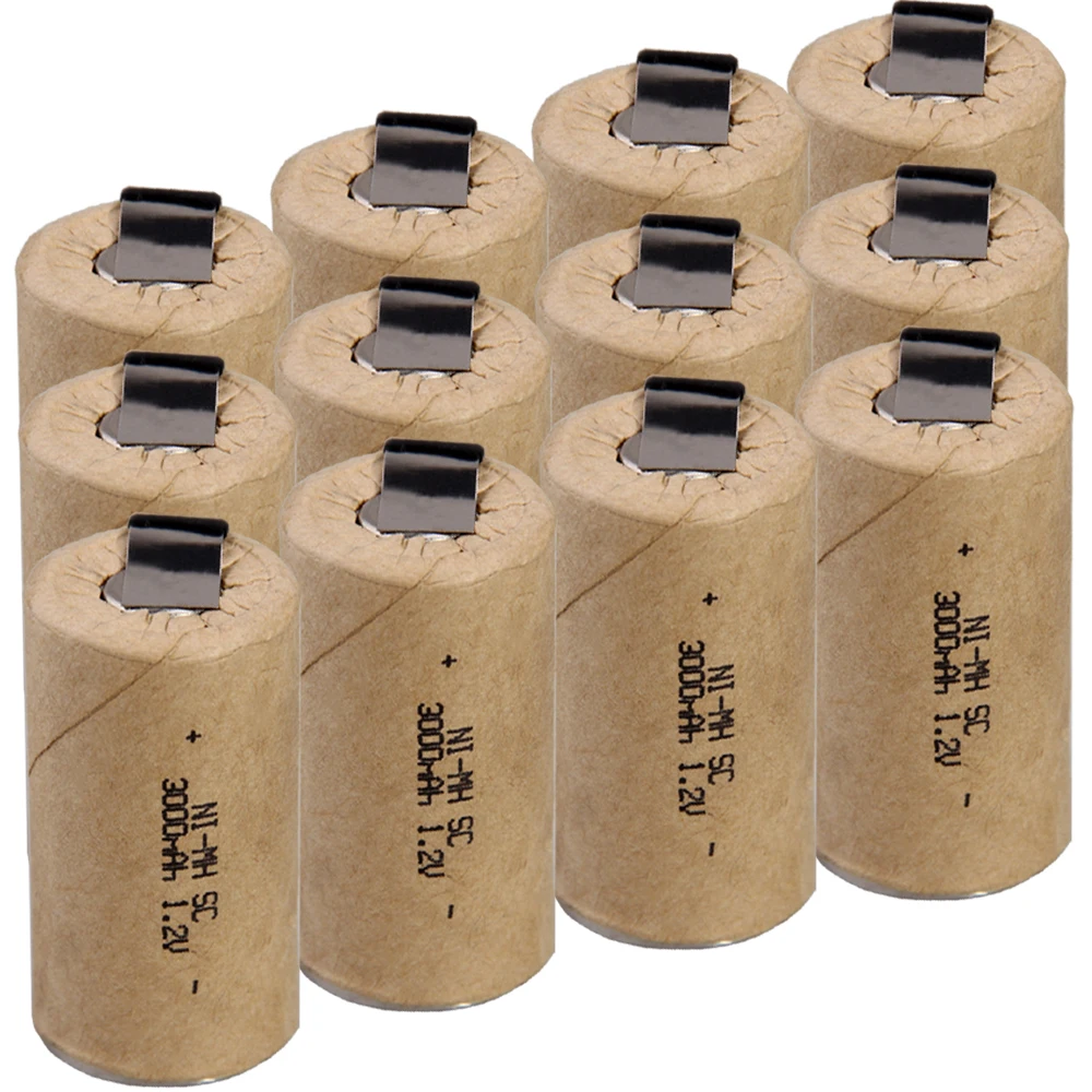 Lowest price 12 piece SC battery 1.2v batteries rechargeable 3000mAh nimh for power tools akkumulator | Электроника