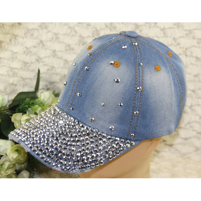 Синяя регулируемая джинсовая бейсбольная кепка в стиле хип-хоп кепка для женщин