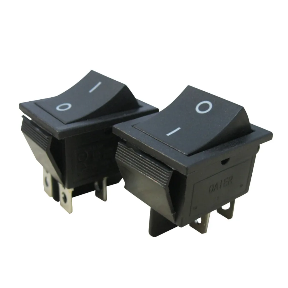 

5Pcs AC 250V/16A, 125V/20A Black ON/Off DPST 4 Pin 2 Position Rocker Toggle Switch KCD2-201