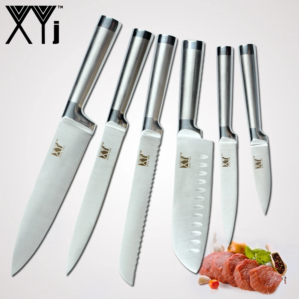 XYj Kitchen Knives Set One Piece 7cr17 Stainless Steel Structure Knives Fruit Utility Santoku Chef Slicing Bread Cooking Knife XYj Kitchen Knives Set One Piece 7cr17 Stainless Steel Structure Knives Fruit Utility Santoku Chef Slicing Bread Cooking Knife