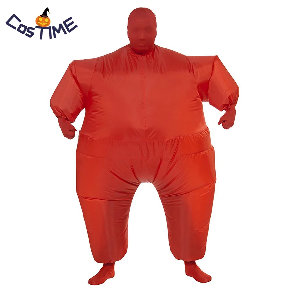 Billige Erwachsene Chub Anzug Aufblasbare Blow Up Unicolor Full Body Aufblasbare Kostüm Overall Maskottchen Halloween Party Phantasie Kleid Fett Anzug