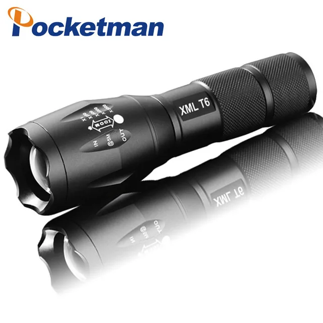 

High Bright E17 3800 Lumens XM-L T6 LED Flashlight 5-Mode Zoomable linternas LED Torch by 1*18650 or 3*AAA Free shipping