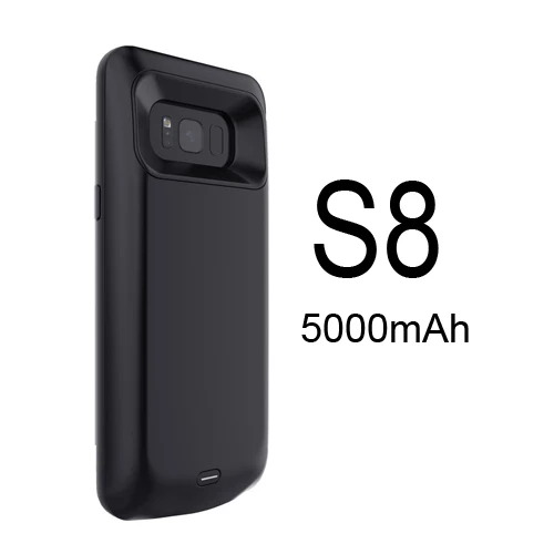 Чехол для power bank для Samsung S8 Plus, чехол для аккумулятора 5000 мАч/5500 мАч, модное зарядное устройство для Samsung Galaxy S8, чехол для аккумулятора - Цвет: Black for S8