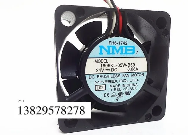 NMB MAT 606KL 05W B59 L02 DC 24V 0.08A 40x40x15 мм 3 проводной Вентилятор охлаждения