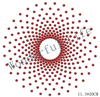 

Wonderful life free shipping red dot flower shining image for -shirt iron on rhinestone transfer Design Motif