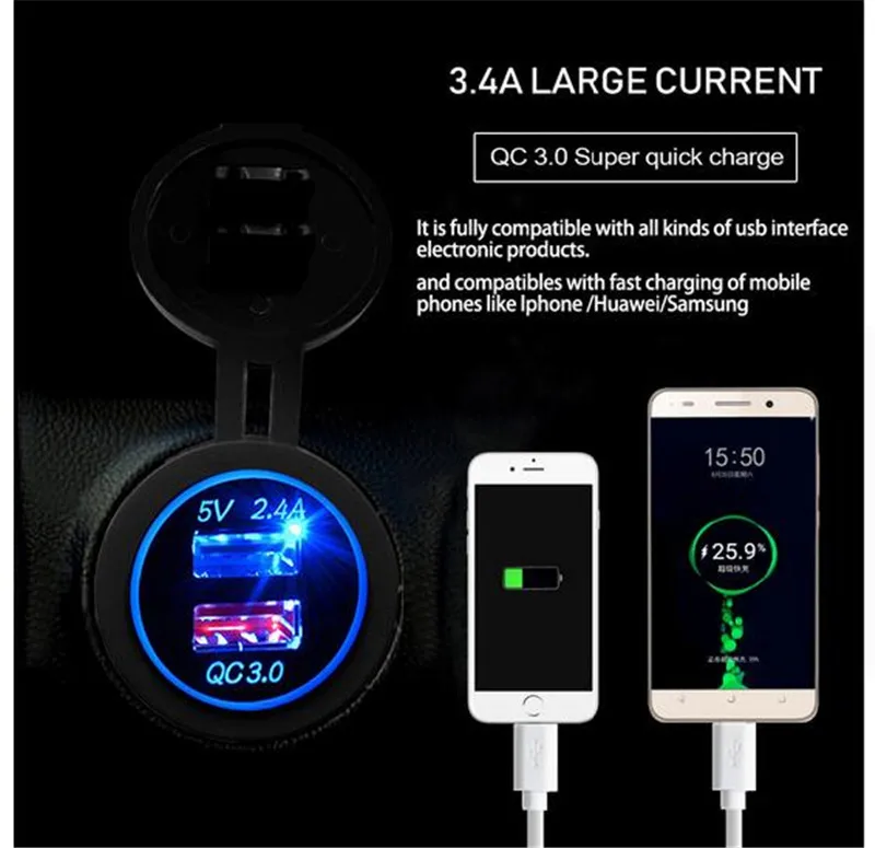 Зарядное устройство WUPP автомобильное с двумя USB разъемами 5 В 3 0 А|Зажигалка| |