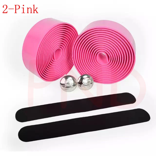 2 Pink Лента на руль для шоссейного велосипеда камуфляжная велосипедная ручка на ремне пробковая обмотка с заглушками 17 цветов FZE001 - Цвет: 2 Pink