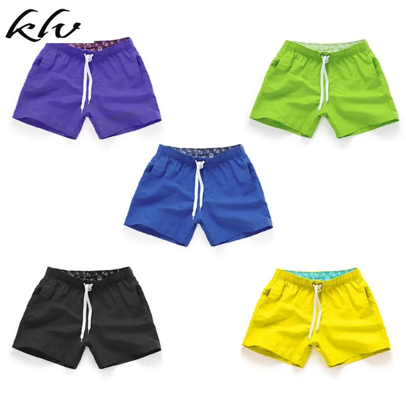 

Men Summer Bright Solid Color Swim Trunks Mid Rise Drawstring Beach Board Shorts Quick Dry Sport Surfing Short Pants With Pocket