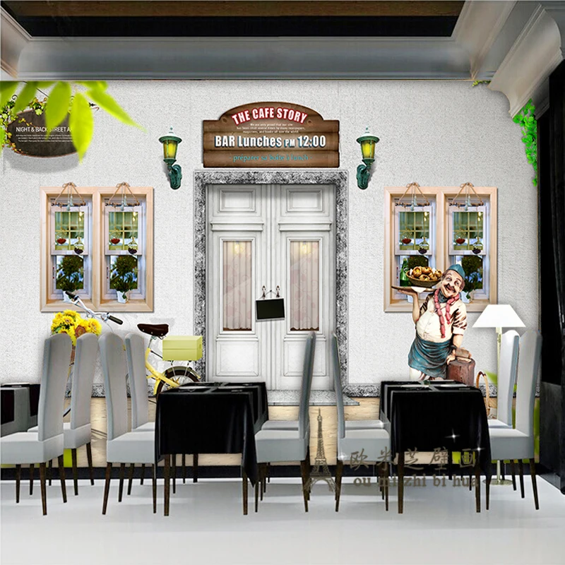 

beibehang European high-grade custom personalized wallpaper wallpaper tea Bakery Caf Lounge Bar backdrop Large Wallpaper Murals