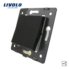 Livolo Black Plastic Materials, EU Standard, Big Two Way Function Key For Wall Push button Switch, C7-K1S-12