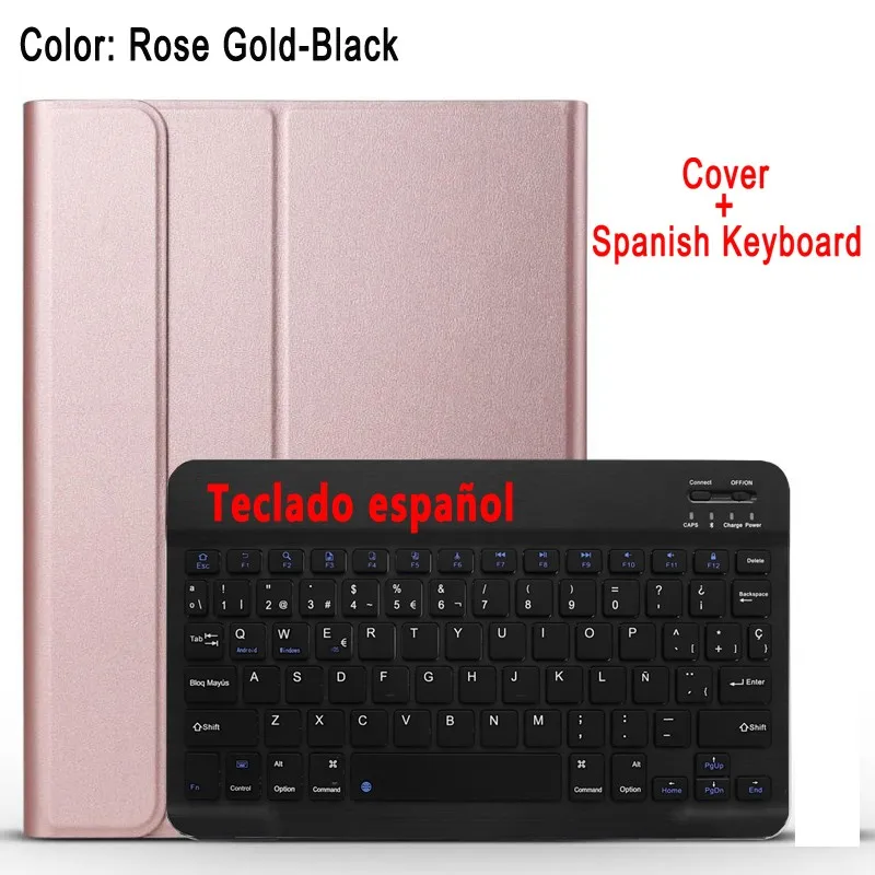 Case Keyboard For Huawei Mediapad M6 10.8 Tablet Slim Smart Leather Case for Huawei M6 10.8 Keyboard Cover+ Gift Film Pen - Цвет: Spanish Keyboard