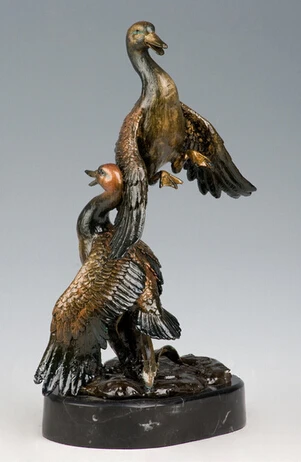

Copper Brass crafts ation Asian Handmade decoration Garden Statue Foundry Art Luxury gifts Sculpture Bronze animal Mandarin Duck
