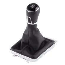6 скоростей черная и Серебряная ручка переключения рулевого механизма автомобиля палка Gaiter Boot Frame Kit защитный рукав для VW Passat B7 2011-2012 ручка Gaiter