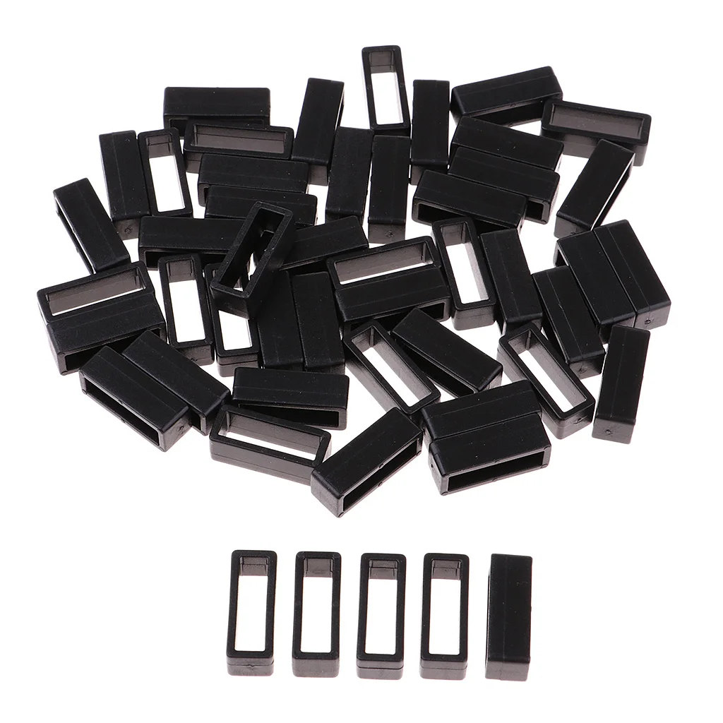 Keeper Belt Loop 50pcs Plastic Keeper Belt Loop Square Loop Buckle Dog Collar Harness Backpack 15/20/25/32mm 