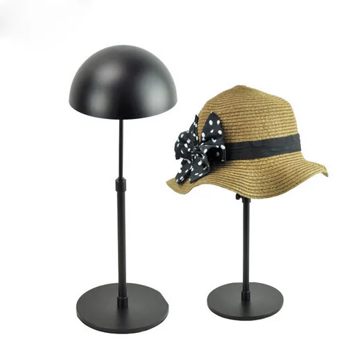 

Black Painted Metal Hat Display Stand Hat Display Rack Stand Hat Stand Cap Holder Wig Display Stand