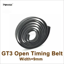 POWGE GT3 синхронного ремня Ширина = 9/15 мм подходят 3GT шкив 3GT-9 резиновые GT3 9 открытый ремень ГРМ 3D-принтеры аксессуар 3GT-15