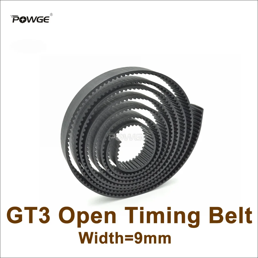 

POWGE GT3 Timing Belt Width=9mm Fit 3GT Pulley 3GT-9 Rubber GT3 9 Open Timing Belt 3D Printer Accessory High Quanlity