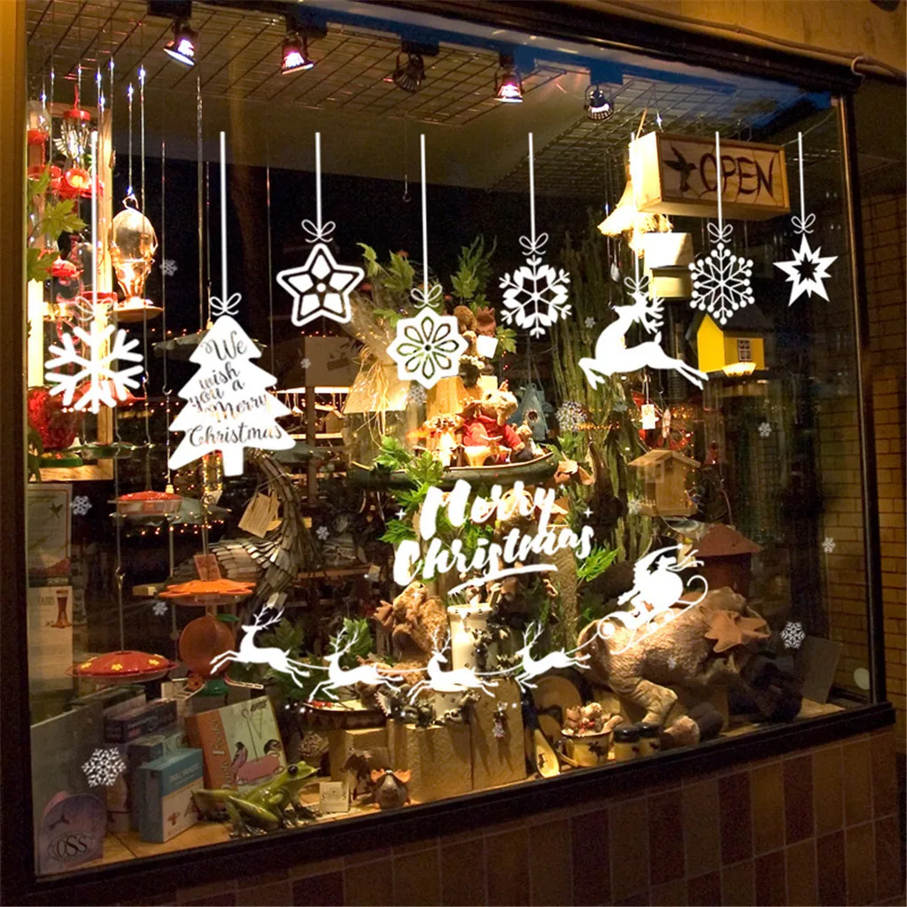 Рождественская Настенная Наклейка с надписью "Merry Christmas" домашний декор