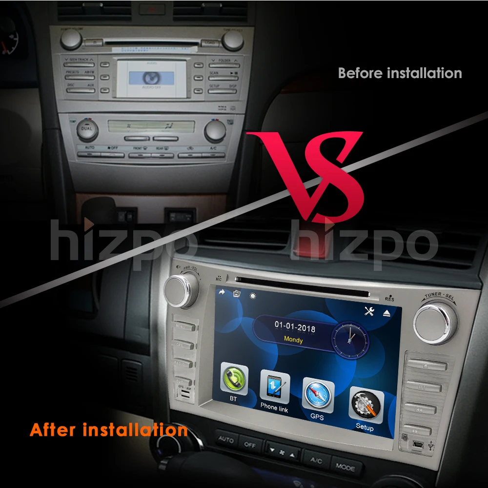 Perfect Car DVD GPS For TOYOTA CAMRY AURION 2007-2011 with RDS 2 din dvd car stereo gps navigation map navitel camry dvd steering wheel 1