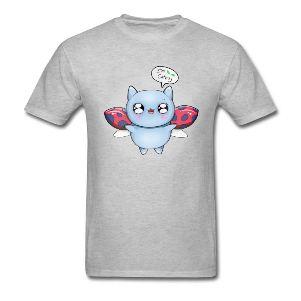 Im Catbug Designer Men T-shirts O-Neck Short Sleeve 100% Cotton Tops & Tees Casual T-Shirt Drop Shipping Im Catbug grey