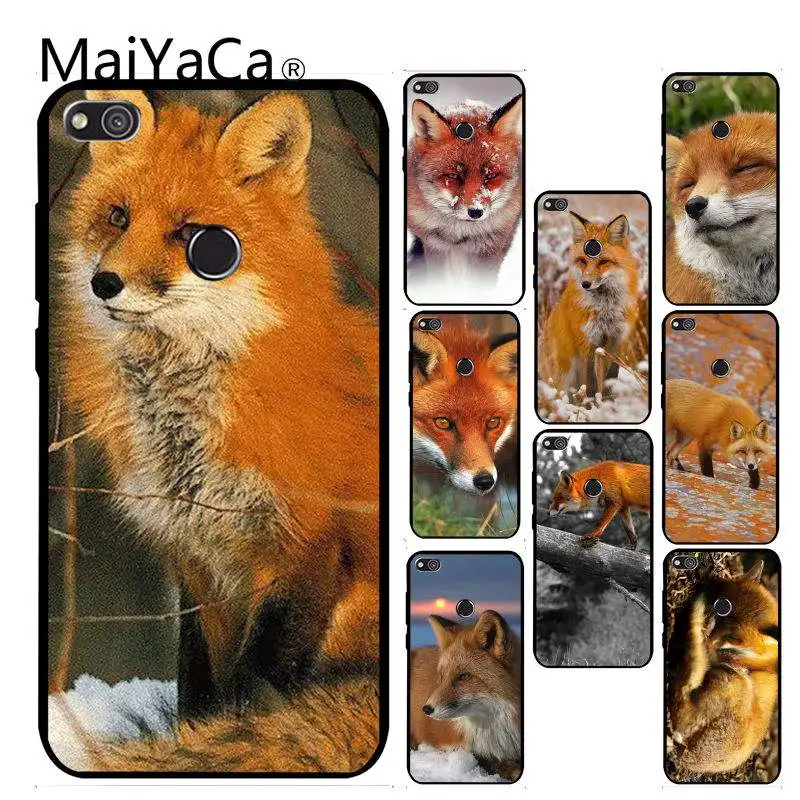 MaiYaCa Red Fox High Quality phone Accessories cover For Huawei P6 P7 P8 P9 P10 Cellphones