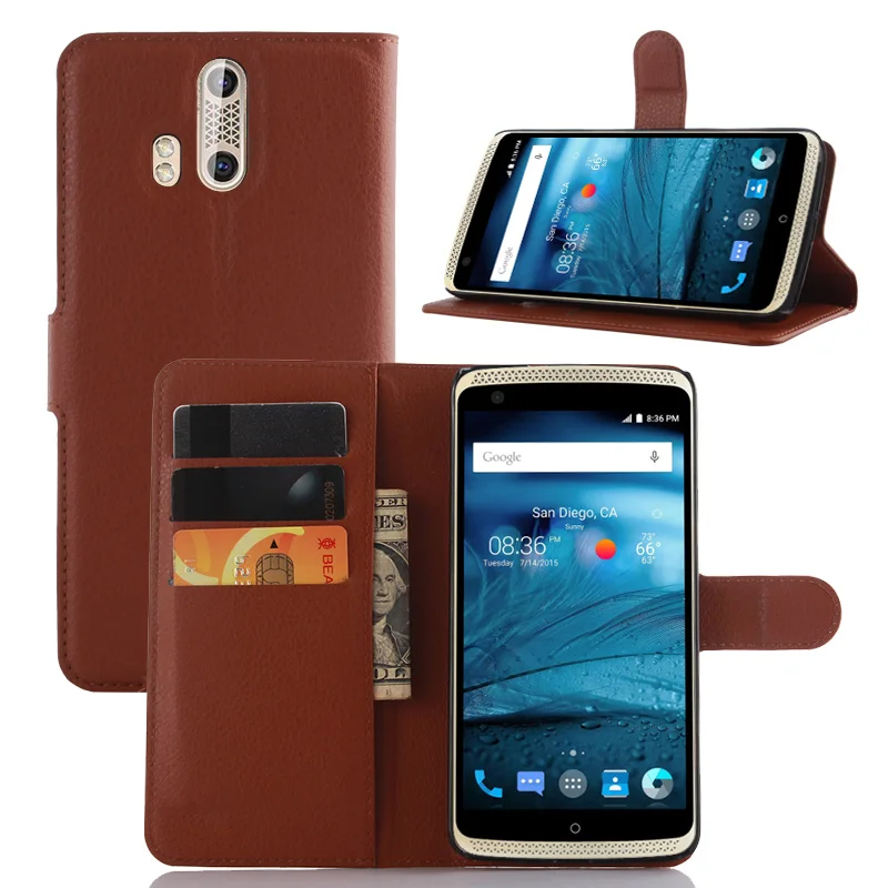Luxury Genuine PU Leather Flip Case Cover for ZTE Axon Pro Case Cell