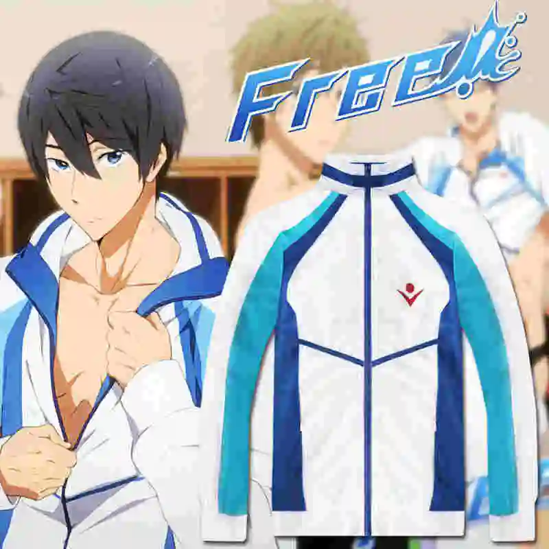 Аниме бесплатно! Iwatobi swim Club Haruka Nanase, Маскарадные костюмы, куртка, пальто, толстовка, штаны, спортивная одежда для подростков - Цвет: Coat