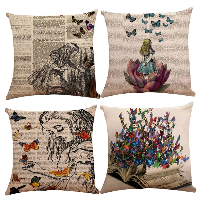 

45cm*45cm Square books Pillow Cover Cushion Case Toss Pillowcase Hidden Zipper Closure Pillowslip bedroom sofa almofada 2018 A20