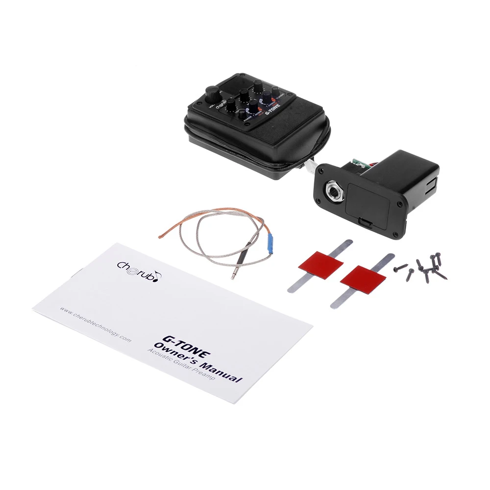 US $28.50 Cherub GT6 Acoustic Guitar Preamp Piezo Pickup 3Band EQ Equalizer LCD Tuner with ReverbDelayChorusWide