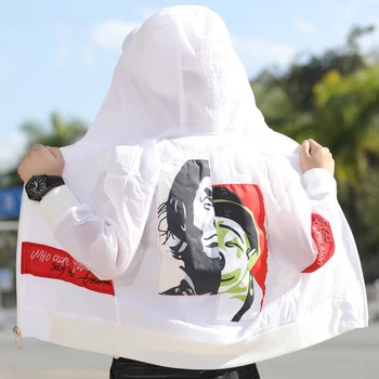 

Boys Girls Hooded Sweatshirt Beach Tops Korean Zipper Autumn Children Outwear children thin white jacket for 4 8 10 12 14 Years