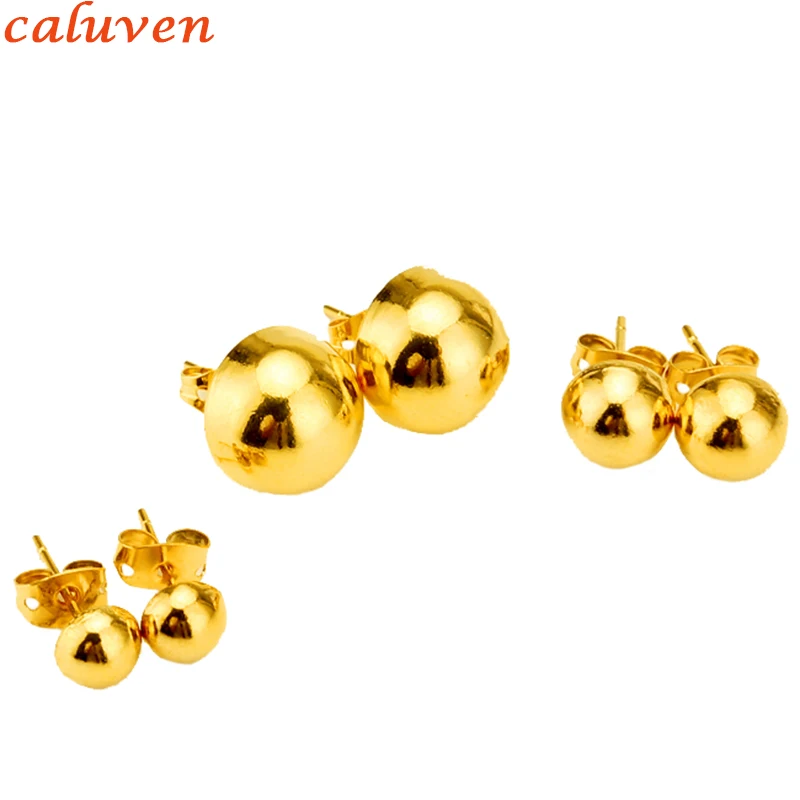 6 мм/8 мм/12 мм серьги из бисера для Для Женщин Девочка Ювелирные изделия Эфиопии, сфере золота Цвет серьги половина мяч