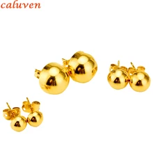 6 мм/8 мм/12 мм серьги из бисера для Для Женщин Девочка Ювелирные изделия Эфиопии, сфере золота Цвет серьги половина мяч