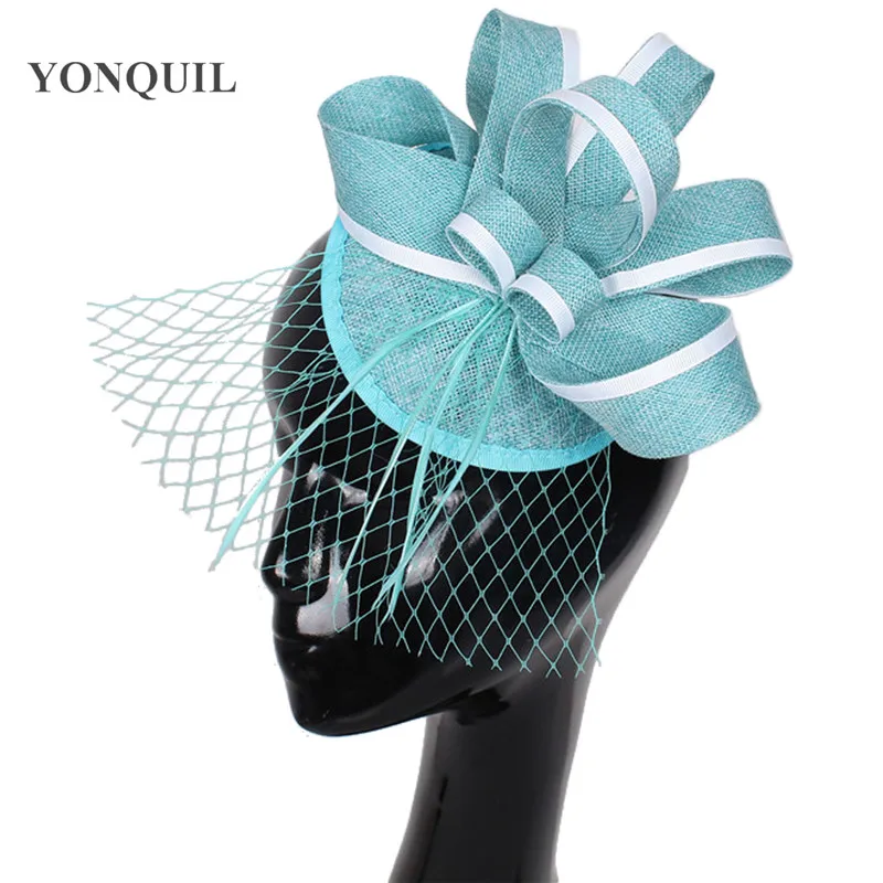 Turquoise Fascinator With Feather 