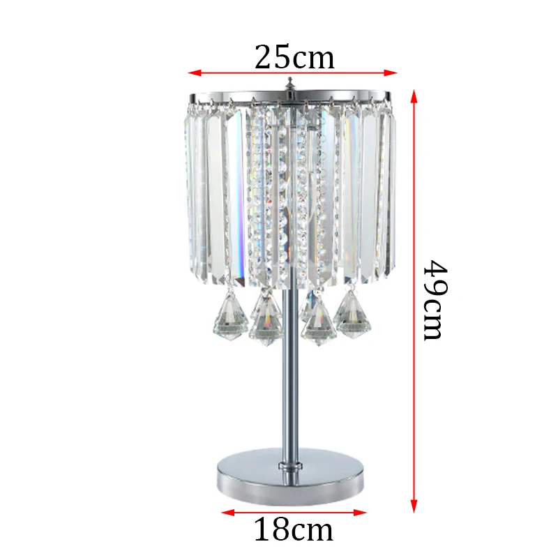 Светодиодный светильник в современном стиле с роскошными кристаллами, простые настольные лампы для гостиной и кабинета, креативные теплые прикроватные лампы для спальни, E27
