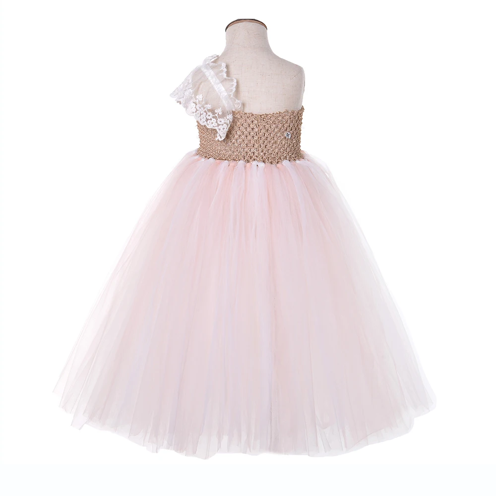 Floral Boutique Girls Dress Summer Clothes for Girl 1-14 Years Ankle Length Lace One Shoulder Teenager Dress Girls Tutu Dress (12)
