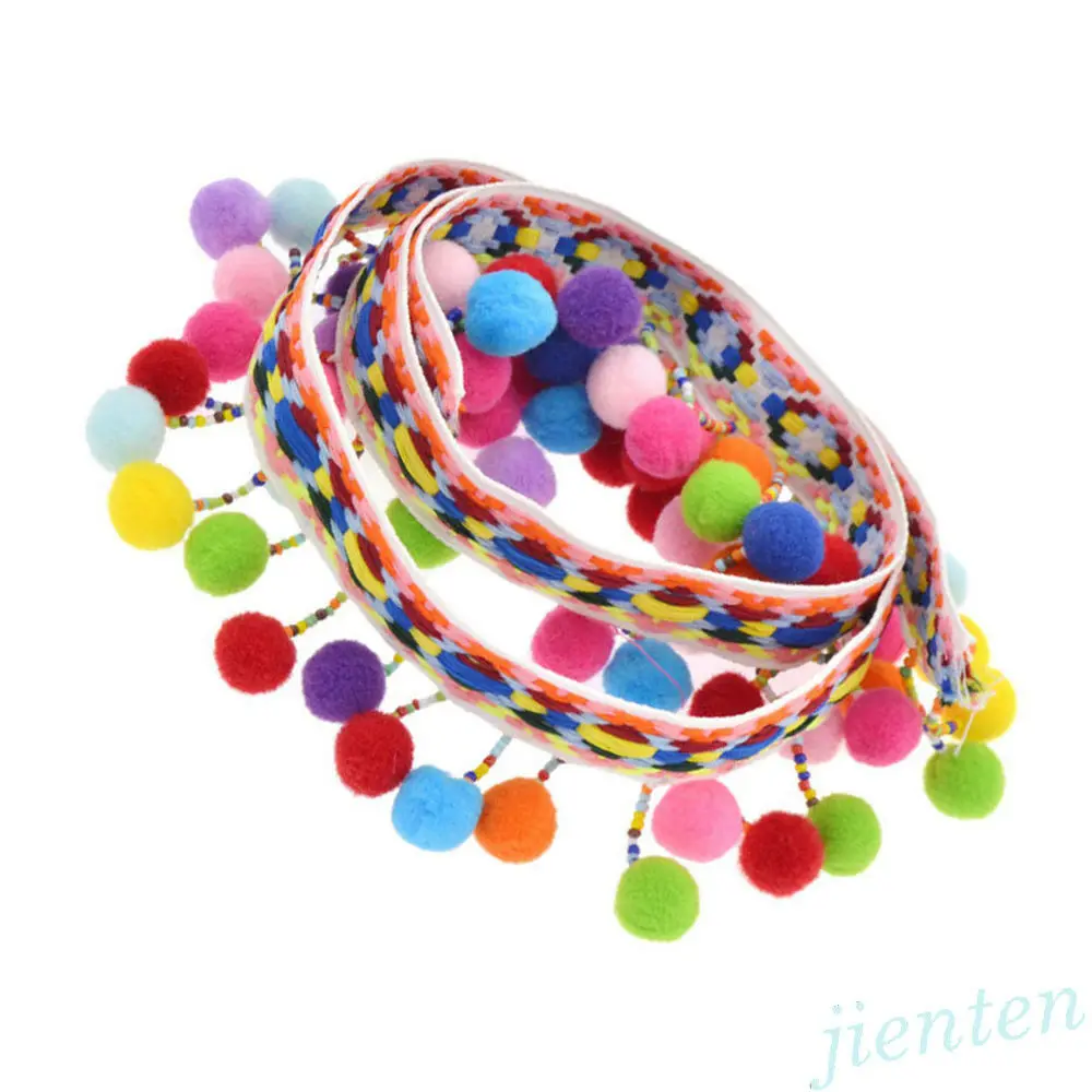 

Multicolor Pom Pom Ball Bobble Fringe Trim Ribbon Lace Embroidery DIY Apparel Sewing Fabric Craft 1/10yard