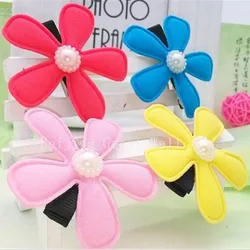 

New 2016 Hair Accessories Hairpins Plum Flower Acrylic Pearl Girls Wraped Clips Children Accessories Hair Clip