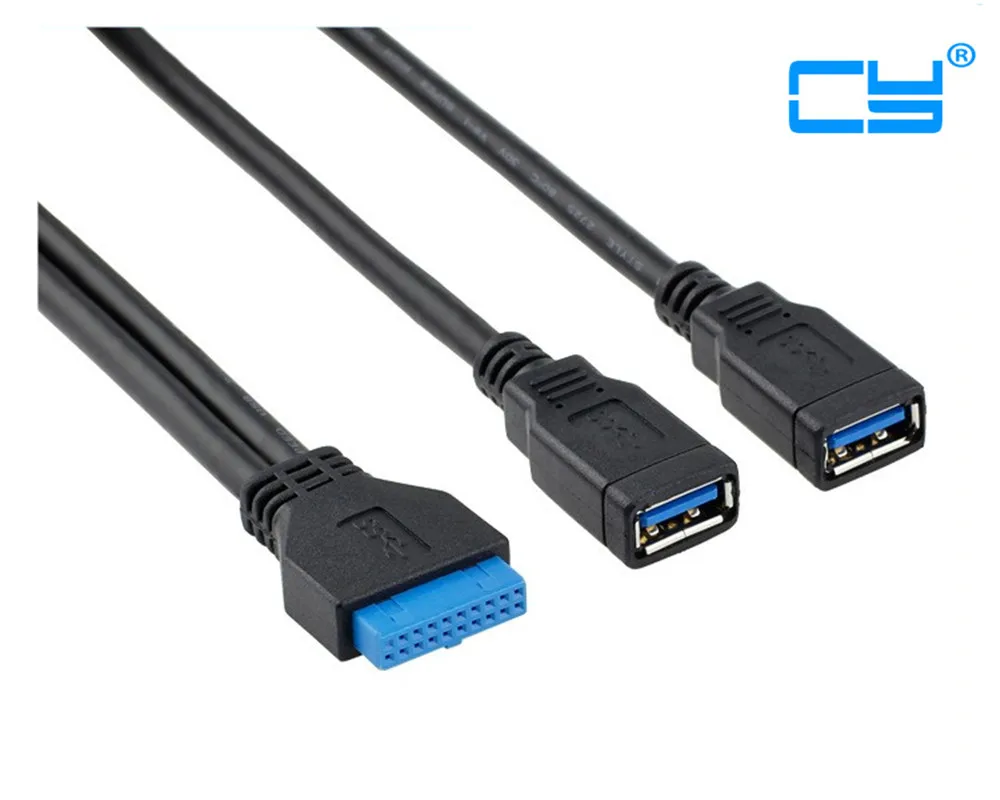 Настольный компьютер usb 3.0 20-контактный штекер к 2 a гнездовой Кабель-адаптер