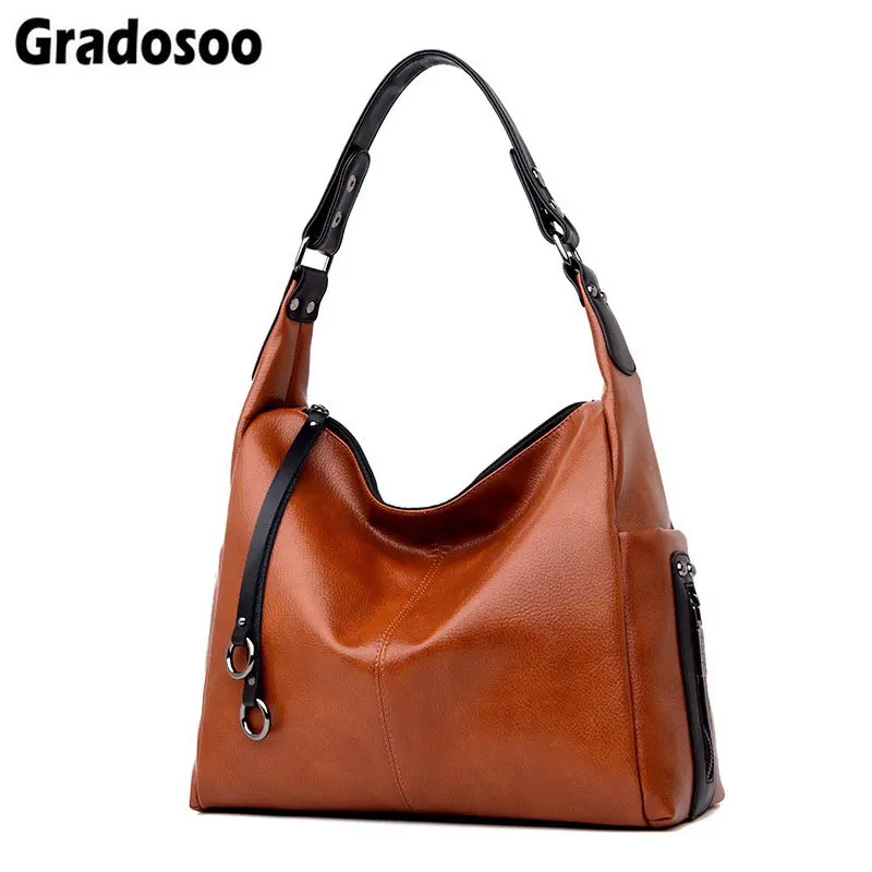 

Gradosoo Fashion Zipper Chain Designer Tote Bag Luxury Handbags Women Large Capacity Shoulder Crossbody Bags For Women LBF430