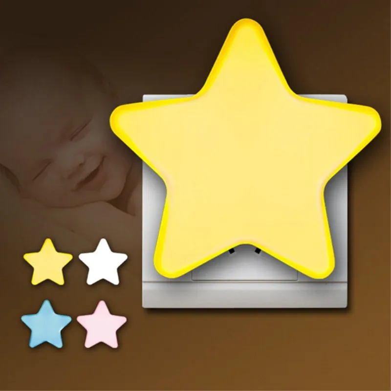 

Light Sensor Control Mini Star LED Night Light for Dark Night Children Bedroom Bedside Lamp with EU/US Plug Baby Sleeping Light