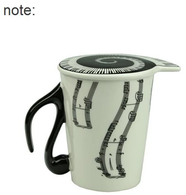  Music Note Mug Ceramic Coffee Mugs With Lid Great giftStaff /Notes/Piano Keyboard three prints Drin