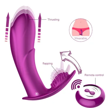 Remote Control Wearable Thrusting Vibrator Telescopic Heating Dildo Vibrating Panties Strap on Vibrator Adult Sex Toys for Woman