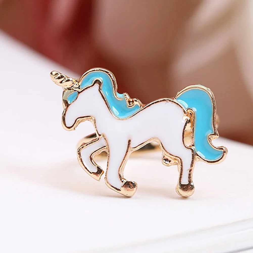 

New 1PC Color Random Lovely Cartoon Fairy Tale Enamel Women Girls Kids Finger Ring Jewelry