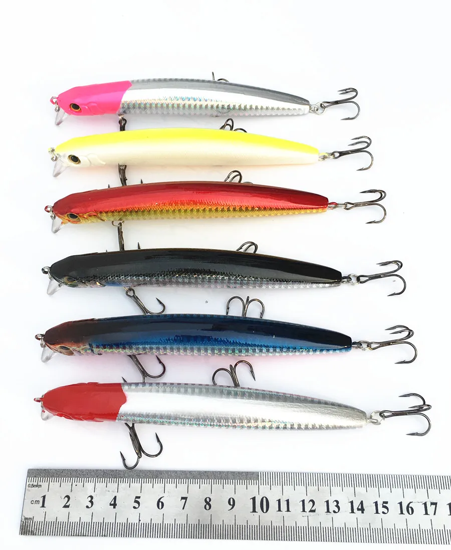 Oversize Lure Minnow Sea Fishing Tackle Artificial Hard Bait Hook 14cm28g Laser Lures
