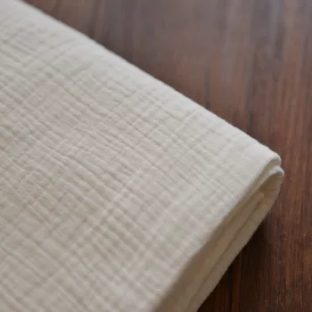 

Artistic Pure Color Soft Double Layer Bubble Yarn Pure Cotton Dress Skirt Robe Fabric DIY Fabric