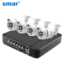 Smcctv 1080N DVR 4CH комплект P2P HDMI H. 264 Гибридный DVR система видеонаблюдения 720P 1080P комплект камеры AHD Открытый HD 3,6 мм объектив