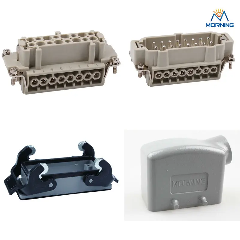 

HE-016, A Whole Set Industrial Screw Terminal Copper Alloy Side Entry Current 16A Voltage 500V 16 Pins Heavy Duty Connector